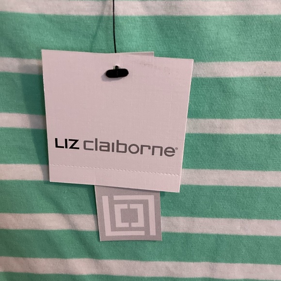 Liz Claiborne women’s teal green striped top - Picture 11 of 14